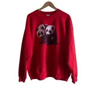 Gilden Toronto Zoo Panda Sweatshirt Adult XL Red Fandom Kawaii Animal Print